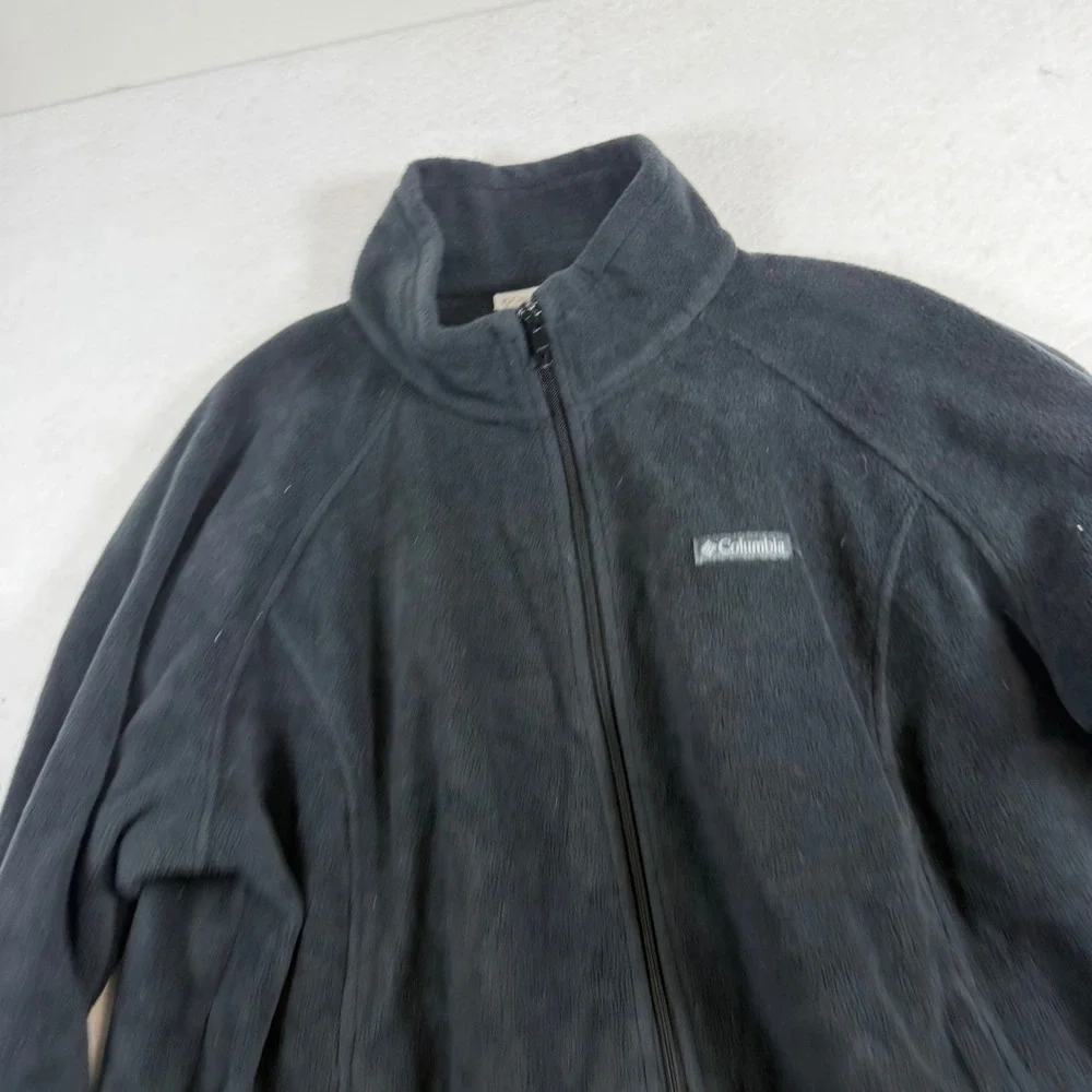Columbia Mens 3X Black Fleece Full Zip Jacket Mock Neck Outdoor Layering 8174